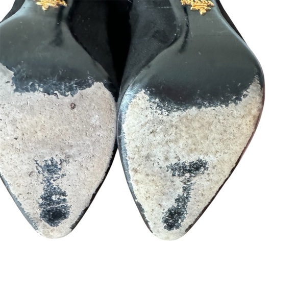 Prada Calzature Donna Camoscio Fur Trimmed Ankle Heel Boot Black (Nero) Size 40 - Picture 8 of 12